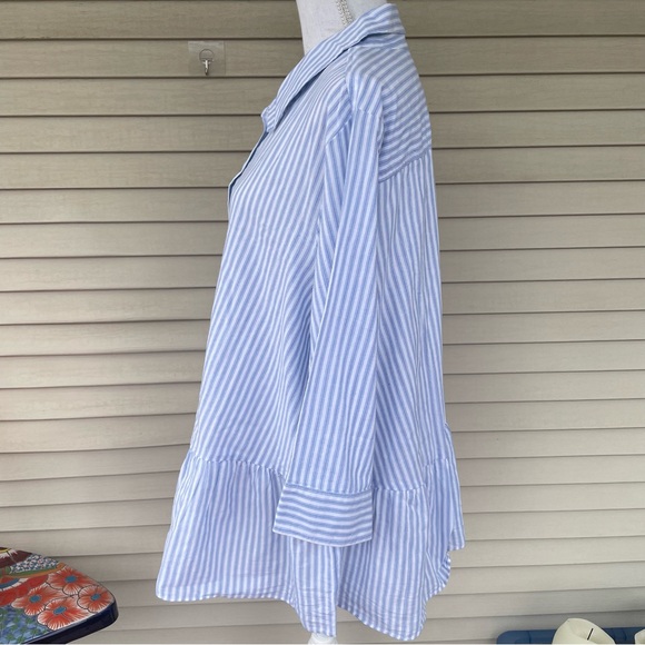 Chelsea Studio Striped Embroidered Tunic Top Size 1X (22/24) - Picture 3 of 11